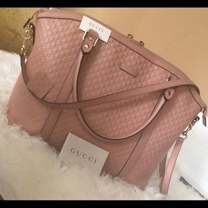 Gucci Soft Microguccissima Large Dome Satchel Pink